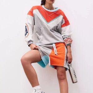 Colorblock Sweatshirt Dress